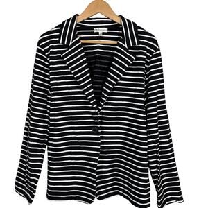 Neiman Marcus Knit Stripe Blazer Jacket Casual Career - XL